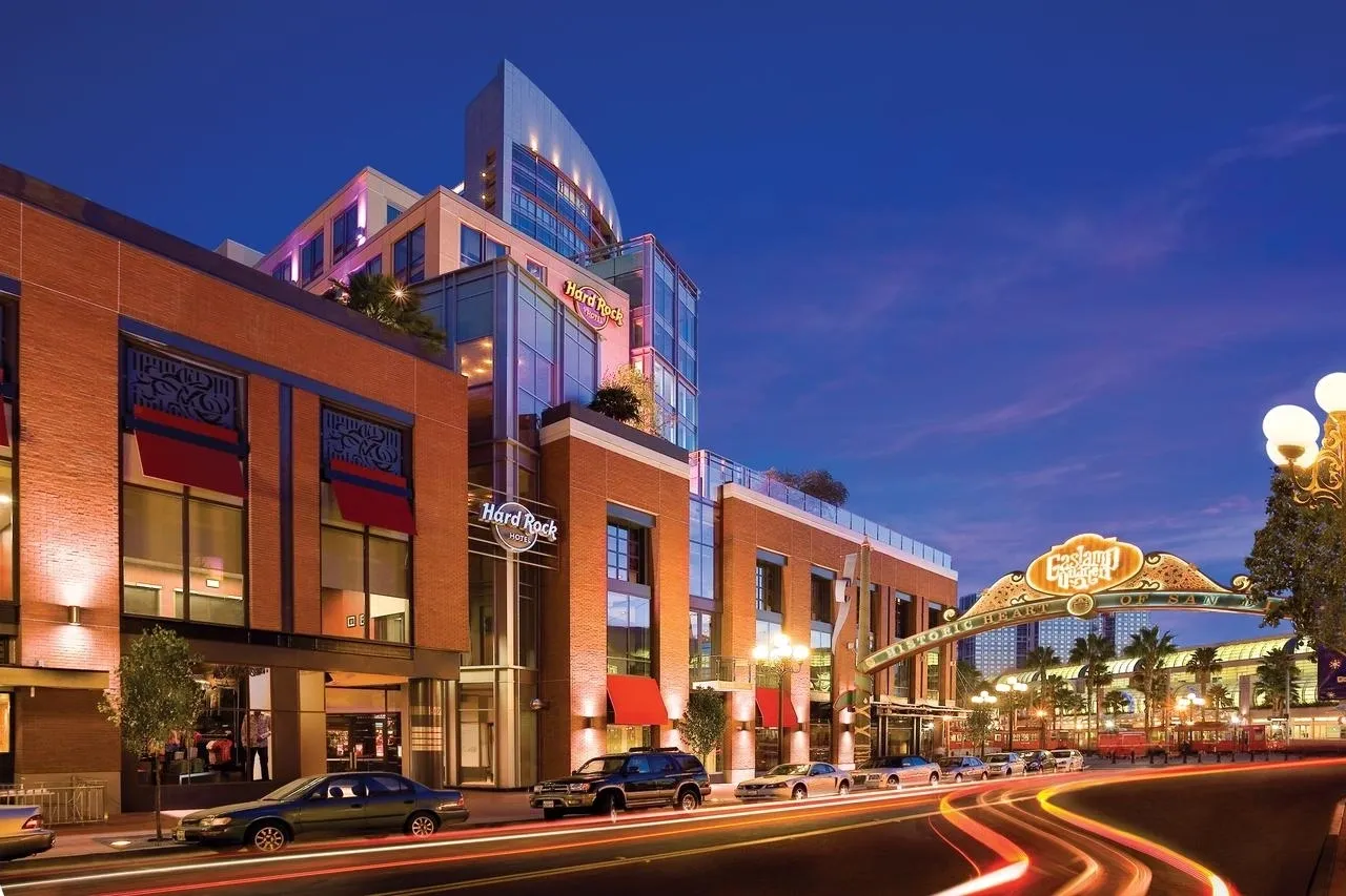 Hard Rock Hotel San Diego building on an evening